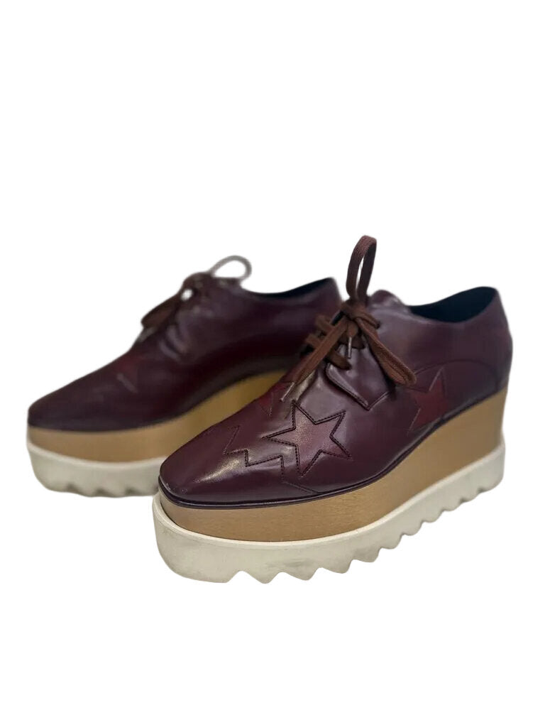 Stella McCartney Burgundy Star Detail Platform Shoes