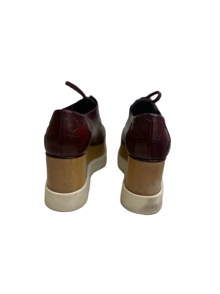 Stella McCartney Burgundy Star Detail Platform Shoes