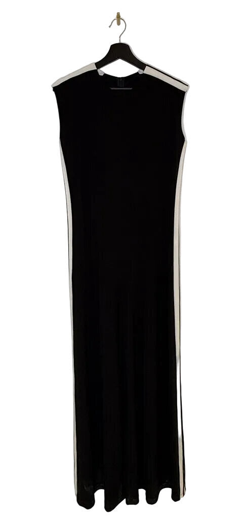 Black Maxi Dress with White Accents