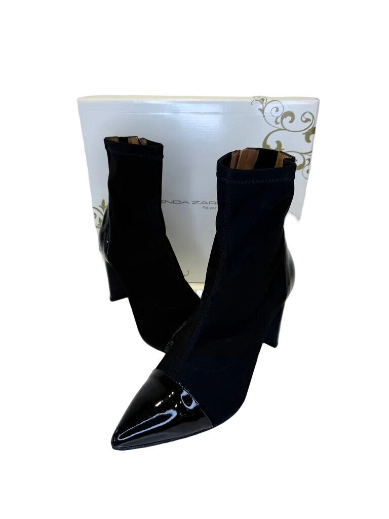 Brenda Zaro Black Heeled Ankle Boots