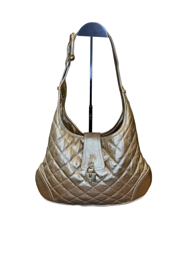 Burberry Gold Quilted Shoulder Bag