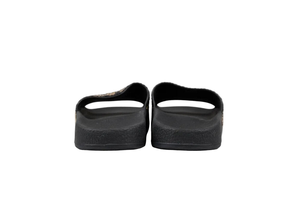 Salvatore Ferragamo Stylish Black and Gold Slides
