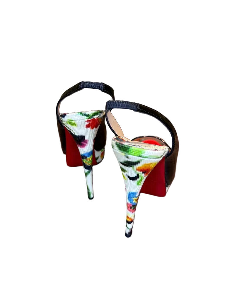 Christian Louboutin Floral Peep Toe Heels