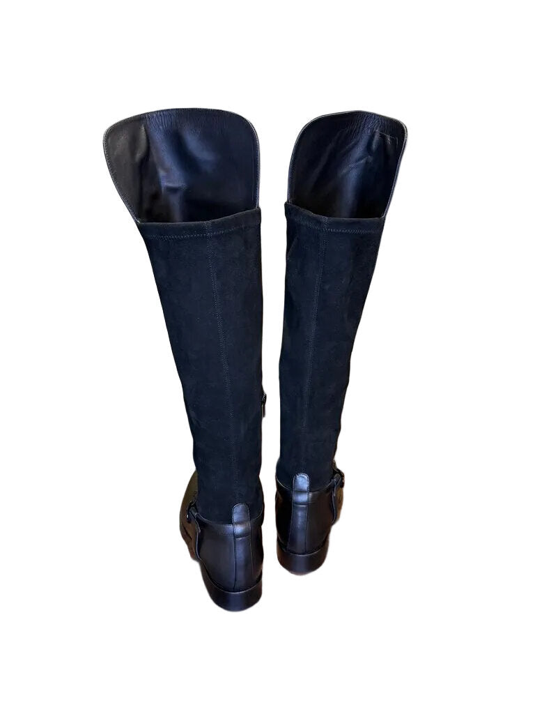 Versace Black Knee-High Boots