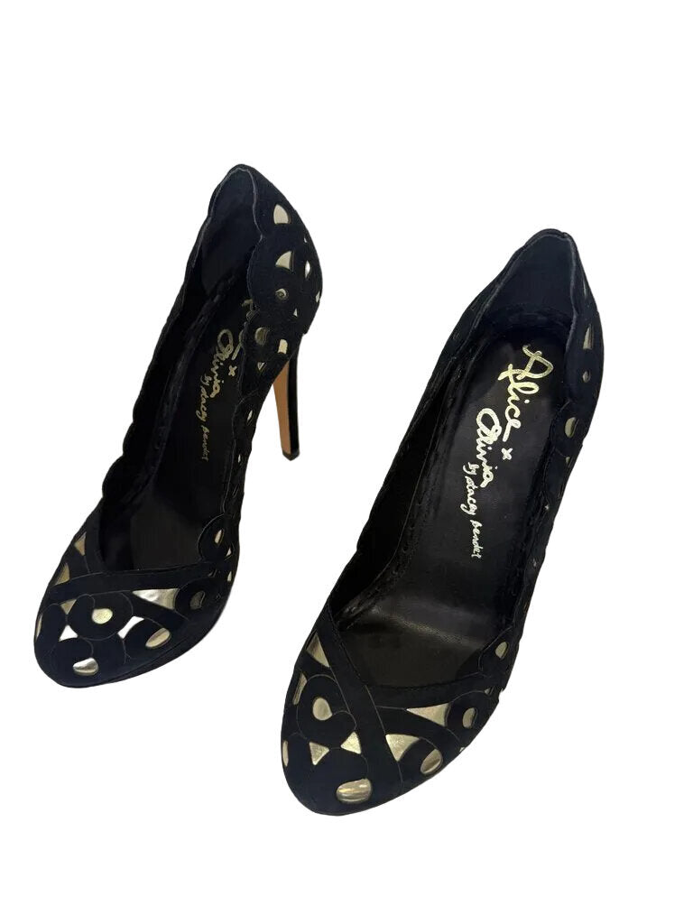 Pre-Owned Alice + Olivia Black Cut-Out High Heels Black Women's New