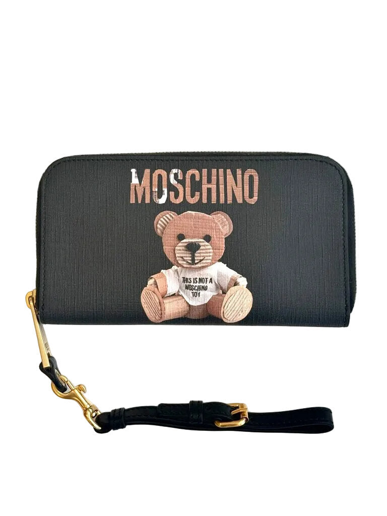 Moschino Black Bear Print Wallet