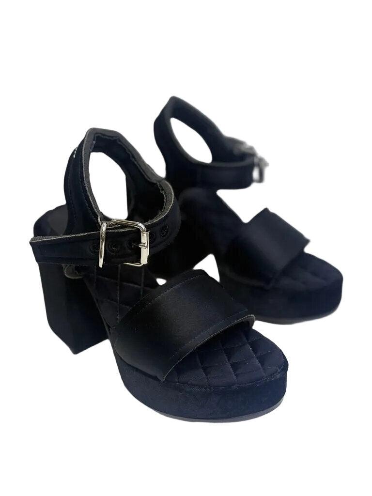 MadisonBlack Platform Heels with Ankle Strap