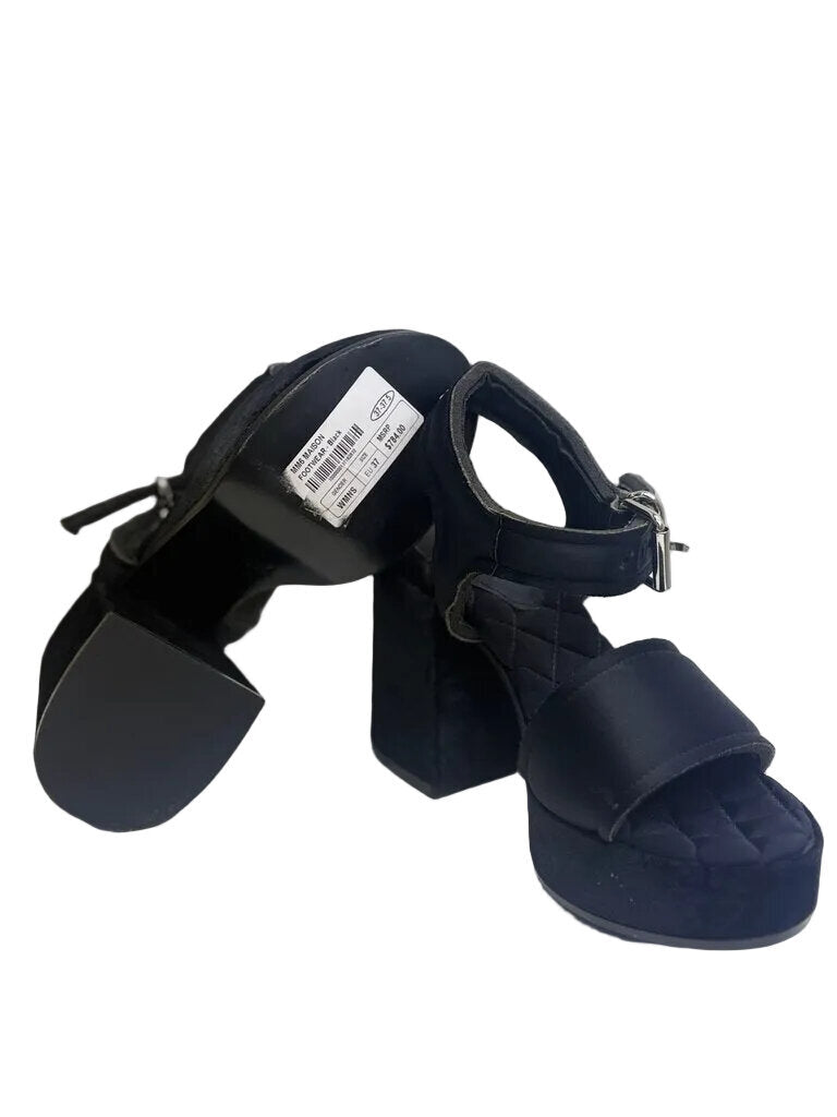 MadisonBlack Platform Heels with Ankle Strap