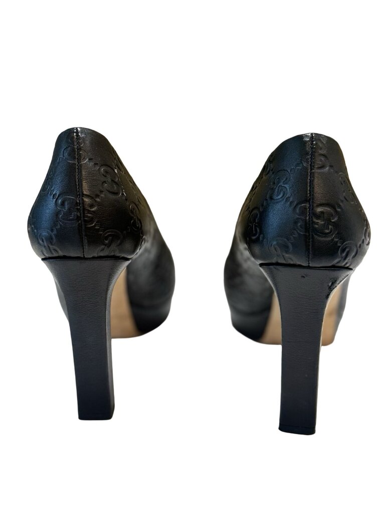 Gucci Black Open-Toe High Heels