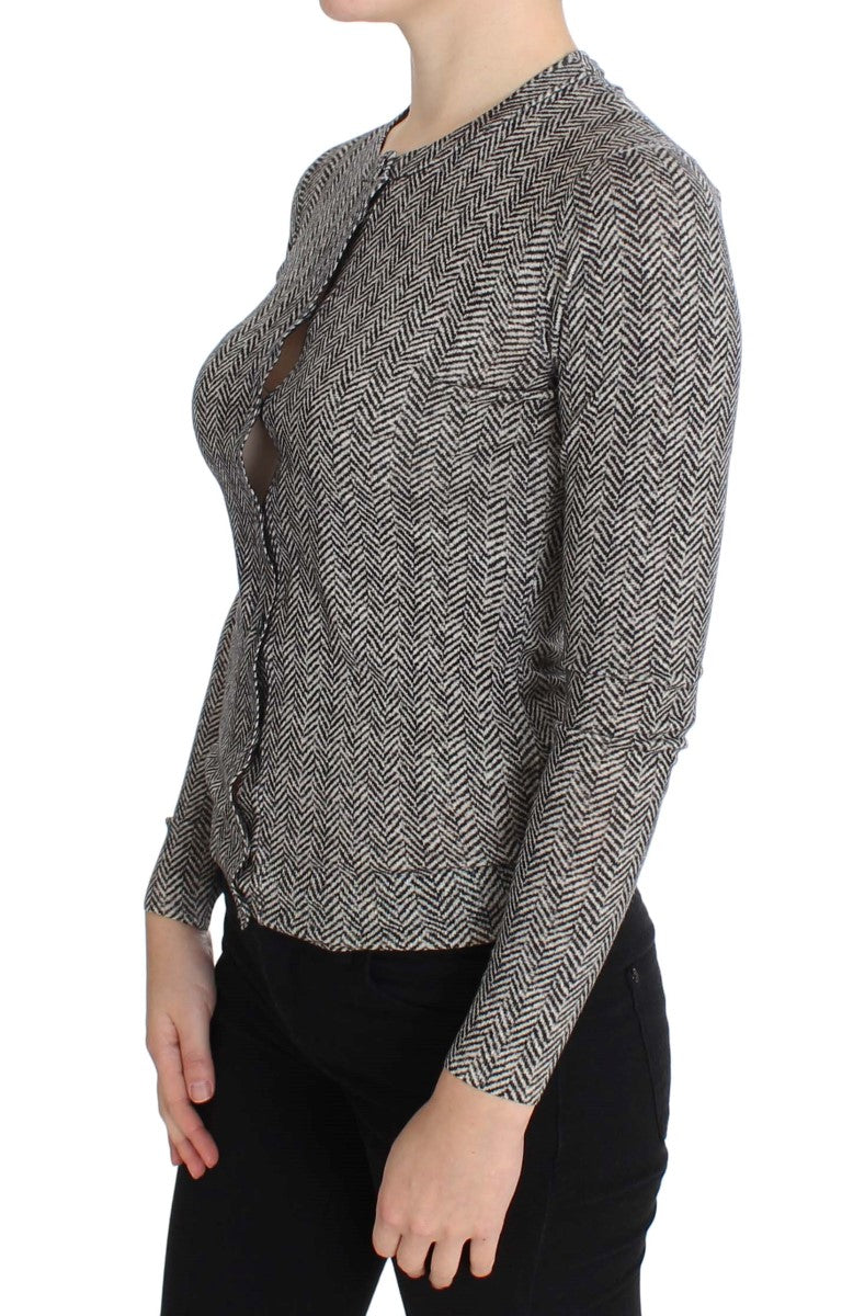 Dolce & Gabbana Black White Wool Top Cardigan Sweater - PreLoved & Luxe
