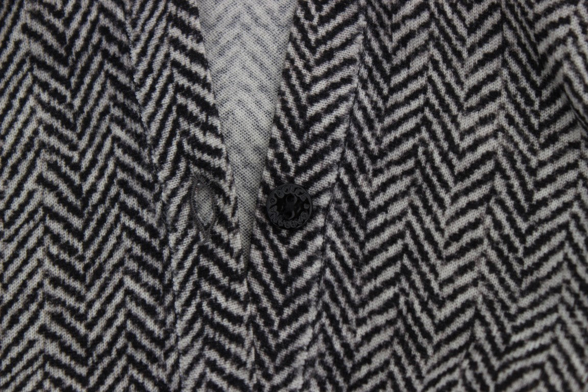 Dolce & Gabbana Black White Wool Top Cardigan Sweater - PreLoved & Luxe