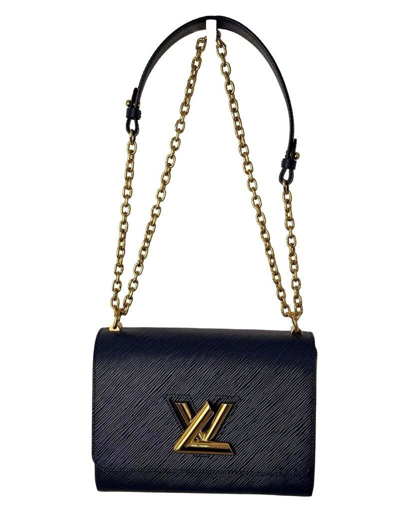 Pre-Owned Louis Vuitton Twist MM Epi Andigo Blue LV Lock Chain Handbag