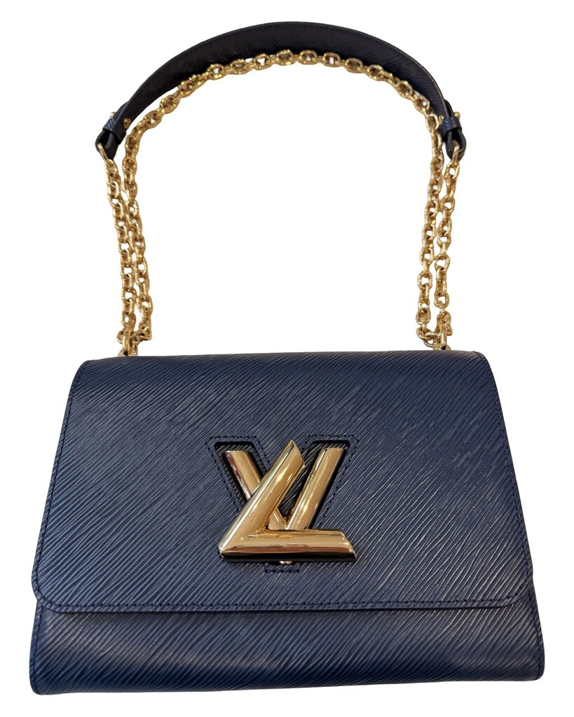 Pre-Owned Louis Vuitton Twist MM Epi Andigo Blue LV Lock Chain Handbag