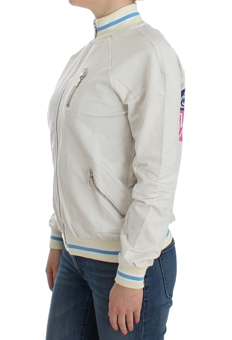 John Galliano White Mock Zip Cardigan Sweatshirt Sweater - PreLoved & Luxe