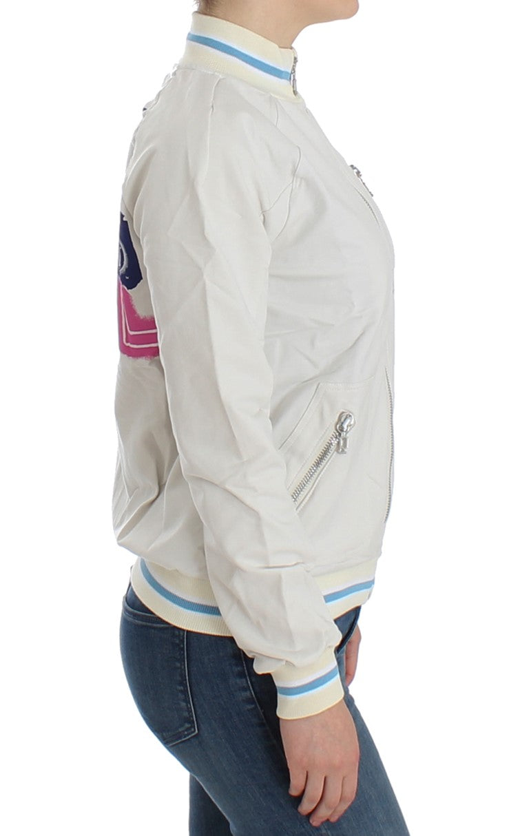 John Galliano White Mock Zip Cardigan Sweatshirt Sweater - PreLoved & Luxe