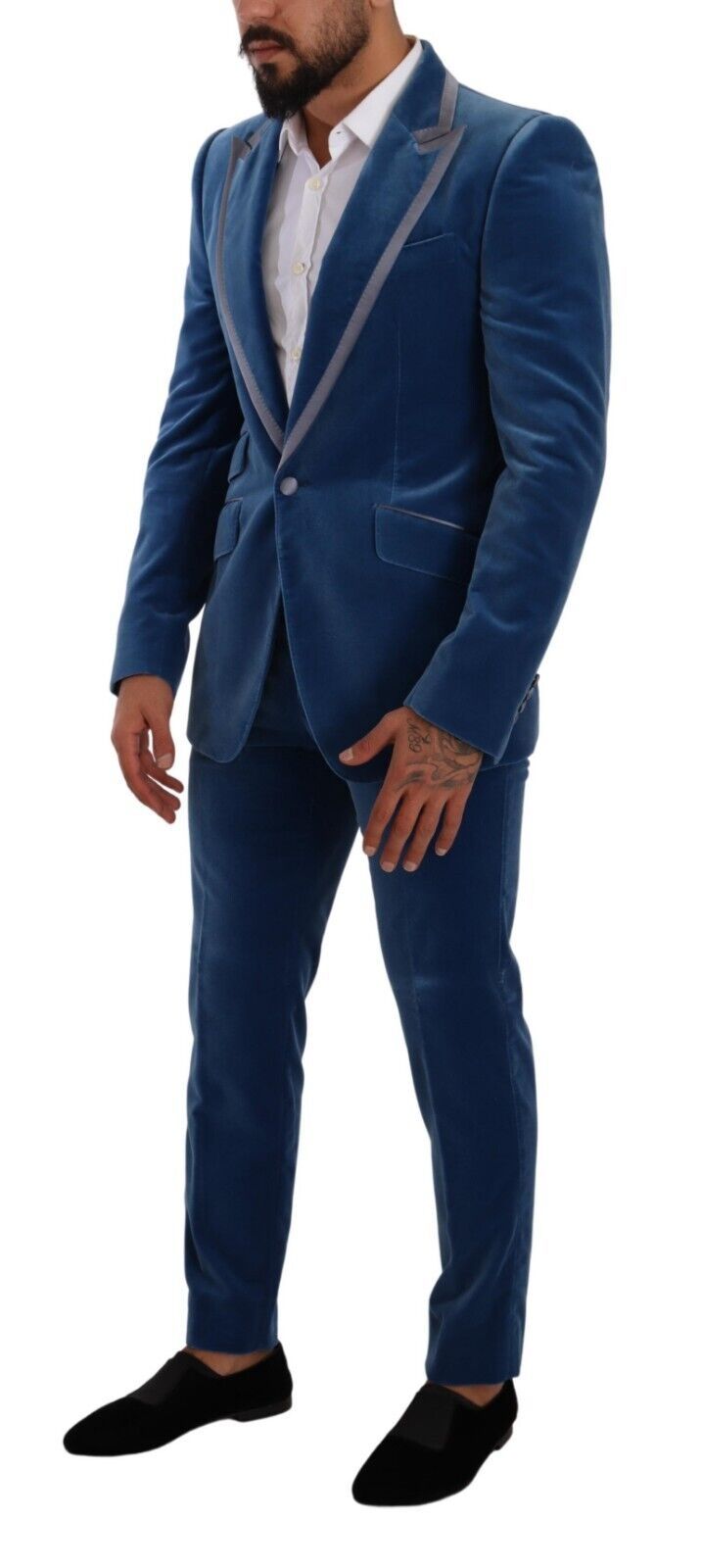 New Dolce & Gabbana Blue SICILIA Velvet Slim Fit 2 Piece Suit