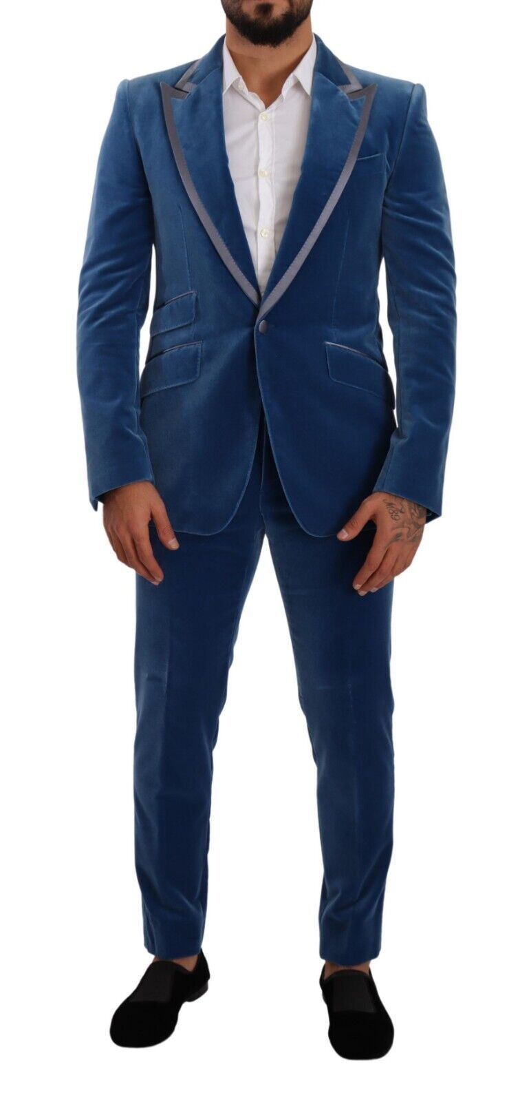 New Dolce & Gabbana Blue SICILIA Velvet Slim Fit 2 Piece Suit