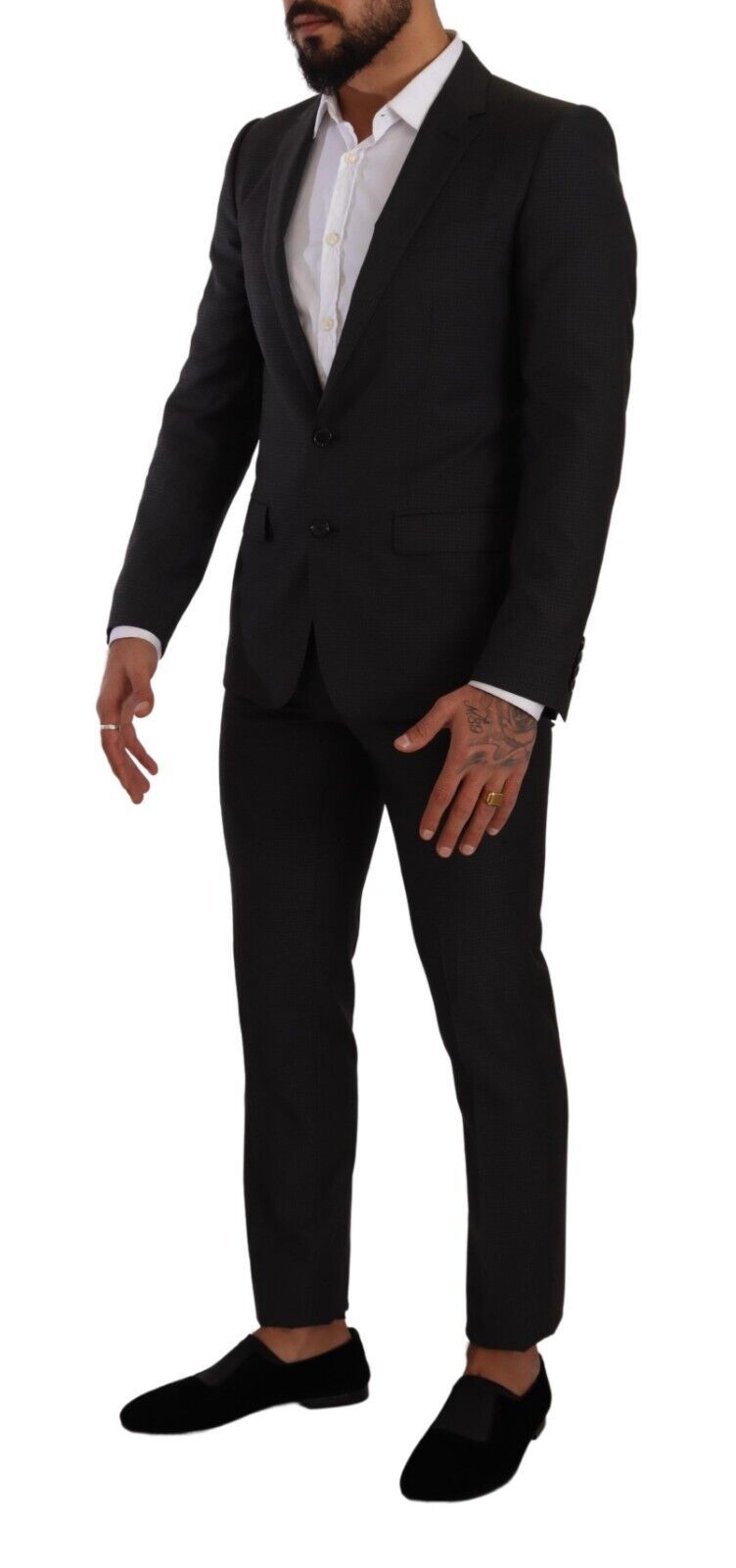 New Dolce & Gabbana Dark Gray MARTINI Single Breasted 2 Piece Suit