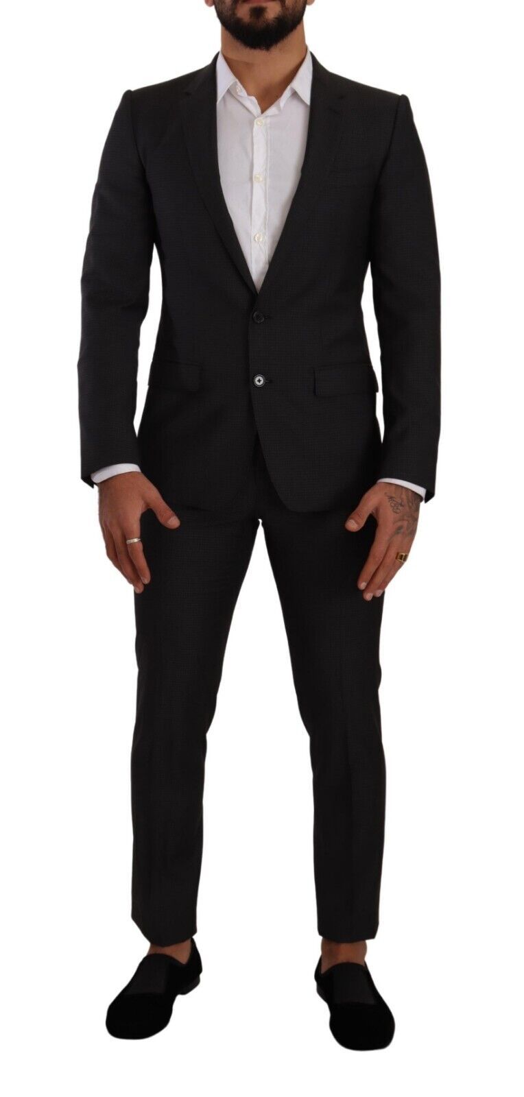 New Dolce & Gabbana Dark Gray MARTINI Single Breasted 2 Piece Suit