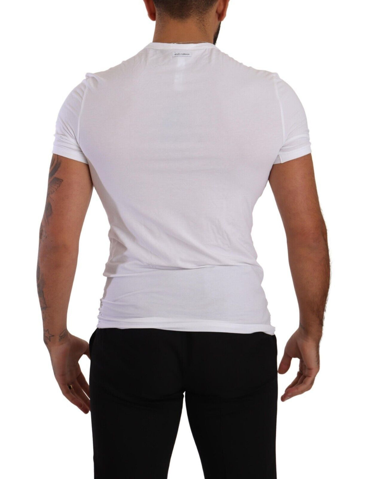 New Dolce & Gabbana White Round Neck Cotton Stretch T-shirt Underwear