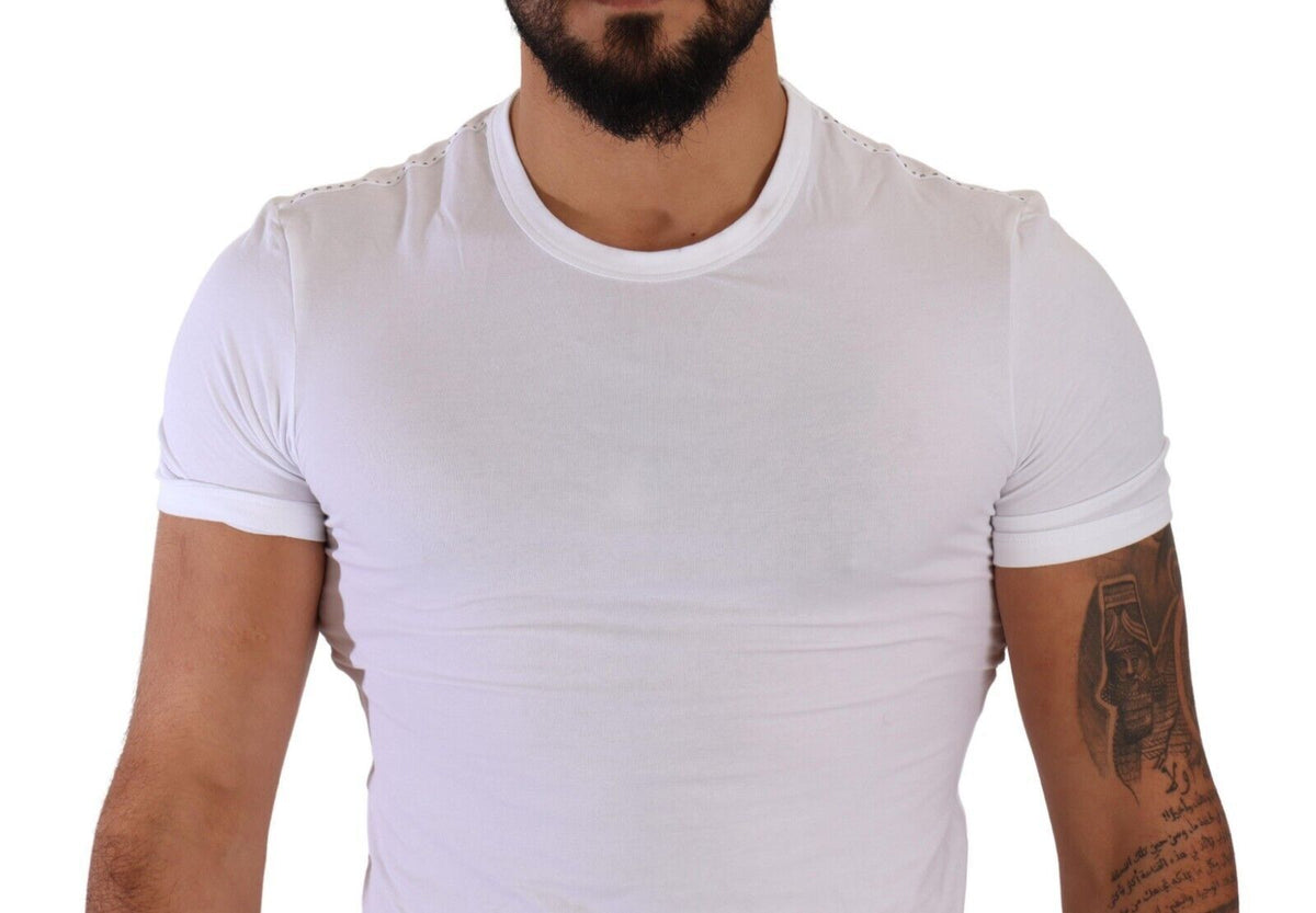 New Dolce & Gabbana White Round Neck Cotton Stretch T-shirt Underwear