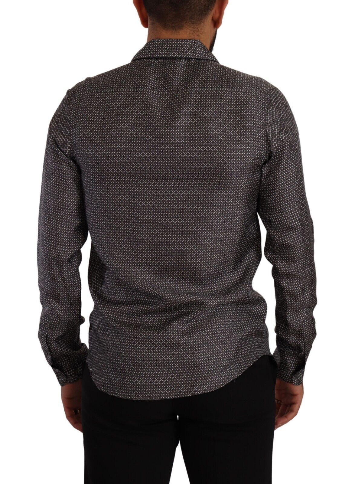 New Dolce & Gabbana Gray Fantasy Pattern Pajama Top Mens Shirt