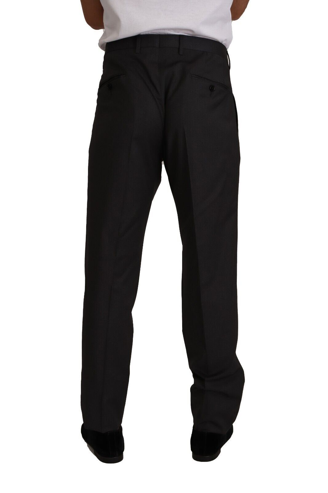 New Dolce & Gabbana Gray Wool Formal Tuxedo Trouser Dress Pants