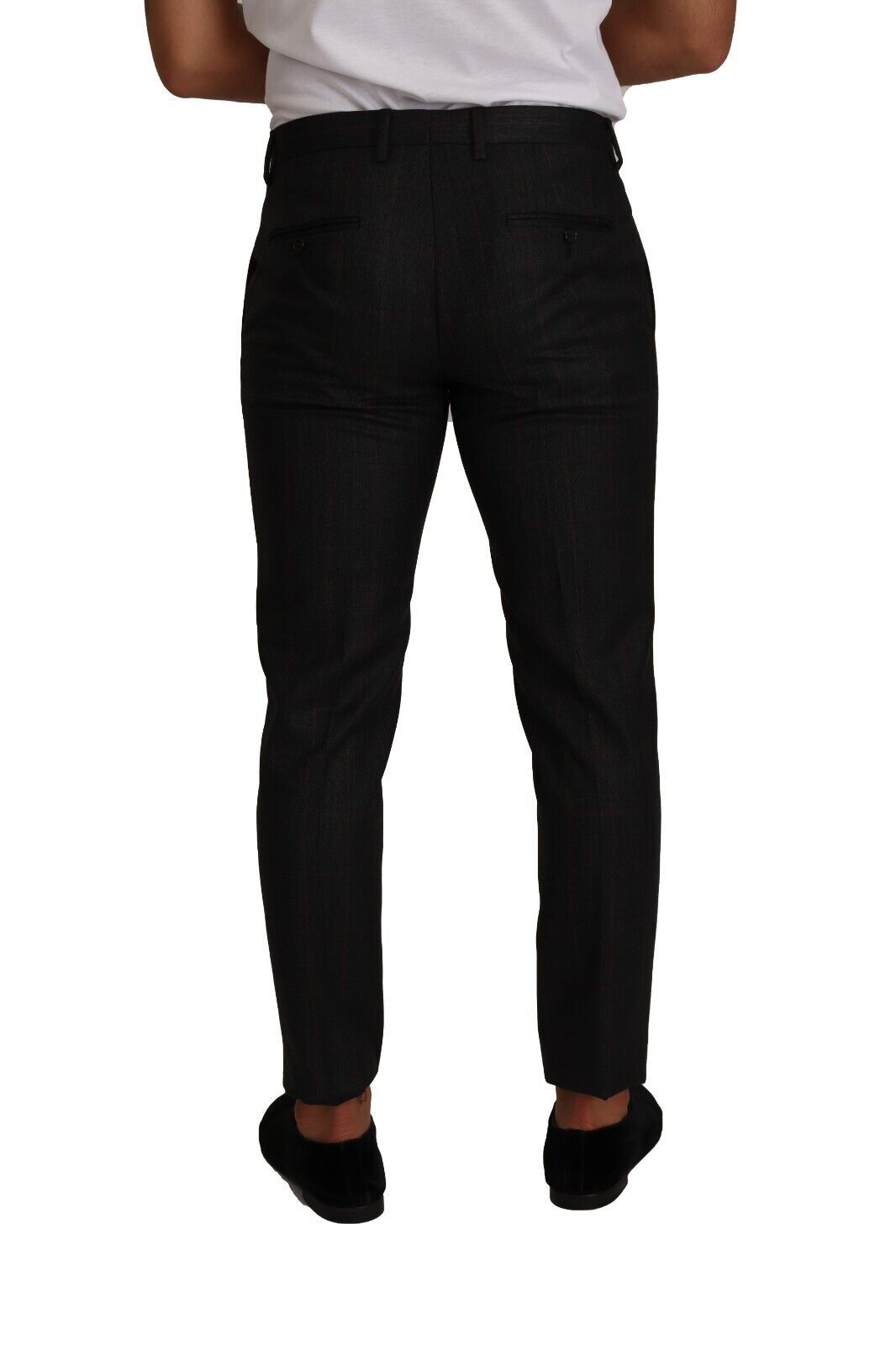 New Dolce & Gabbana Gray Check Wool Formal Trouser Dress Pants