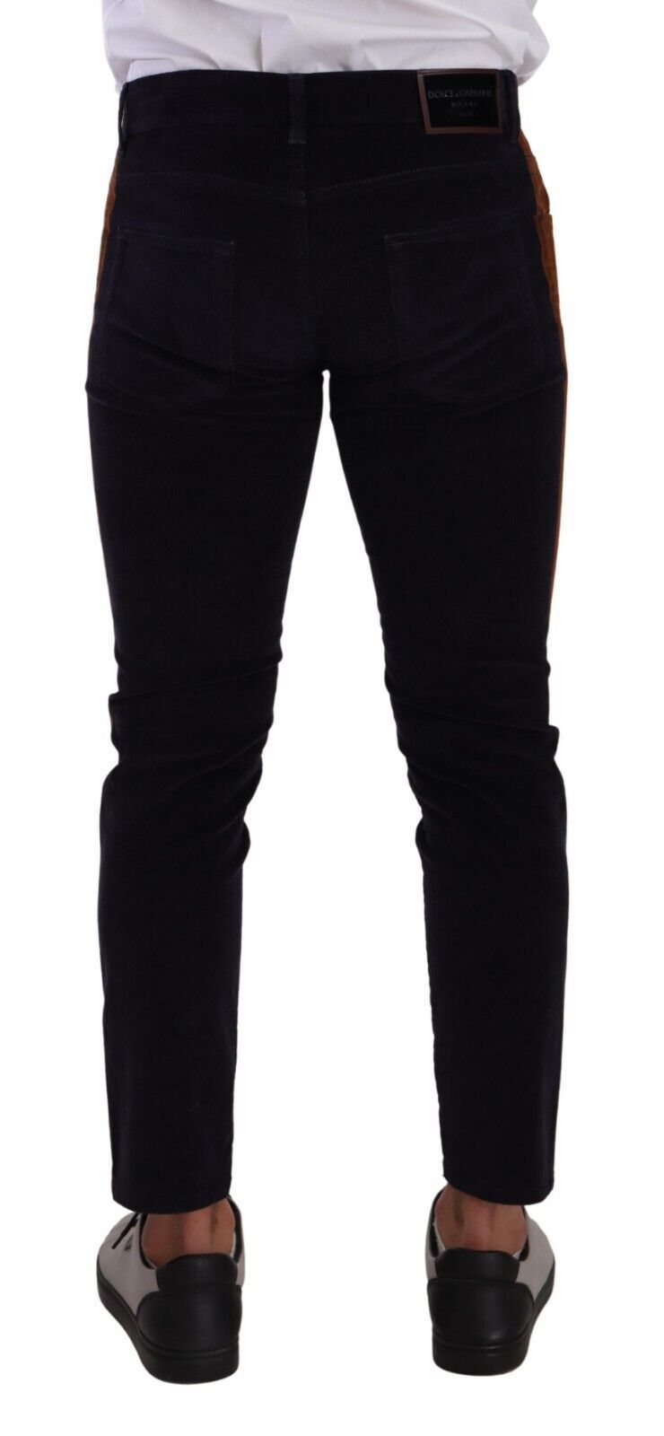 New Dolce & Gabbana Blue Cotton Stretch Skinny Corduroy Jeans