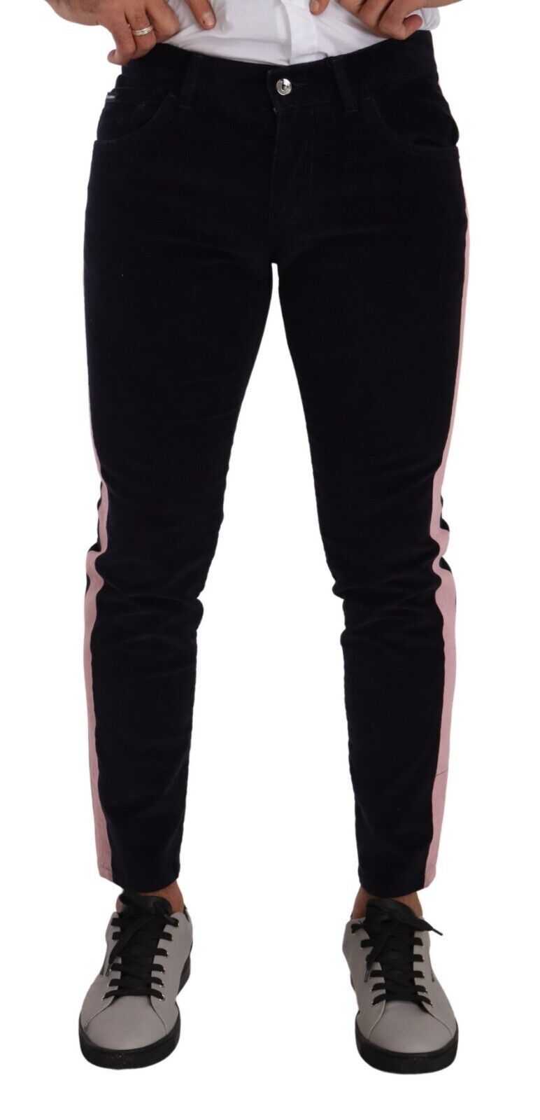 New Dolce & Gabbana Blue Corduroy Cotton Stretch Skinny Jeans
