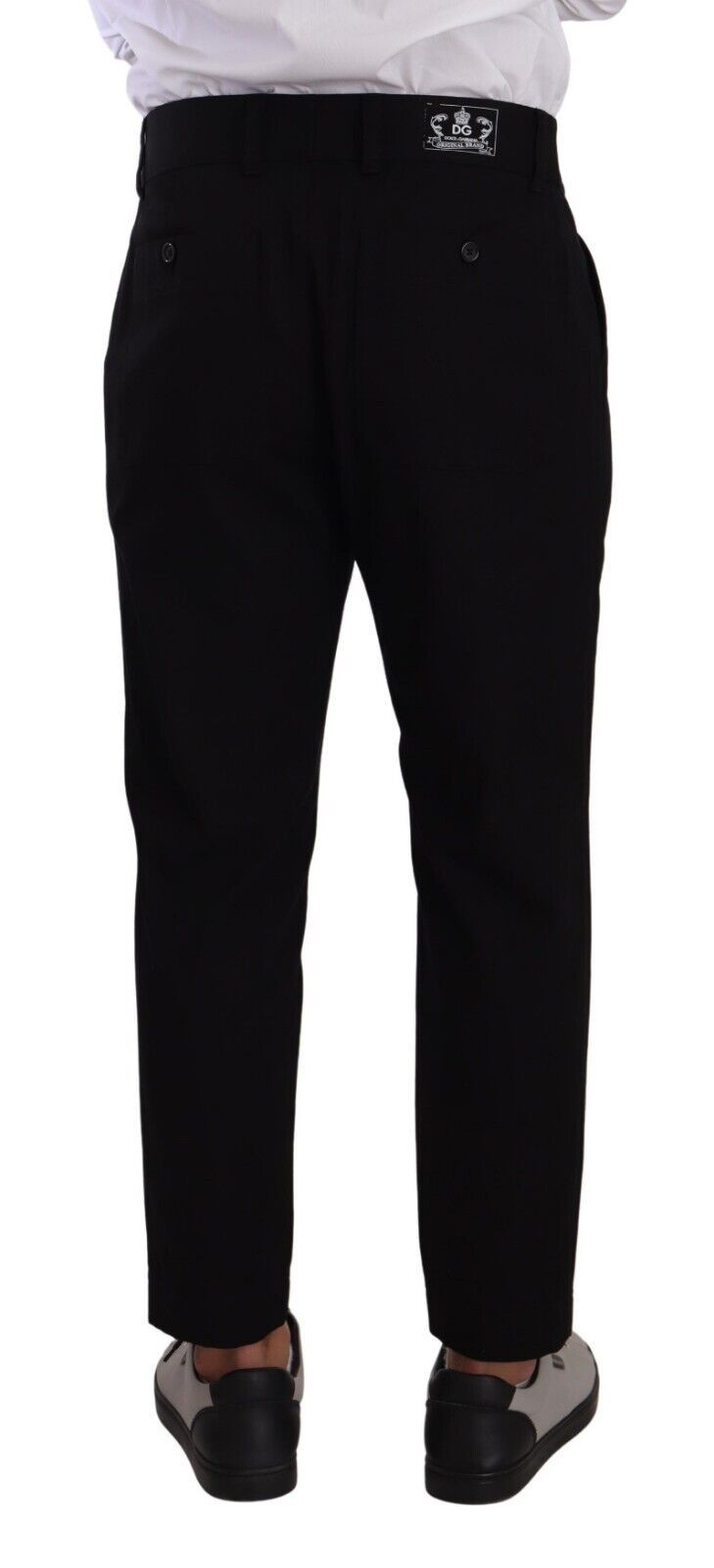 New Dolce & Gabbana Black Cotton Stretch Chinos Trouser Jeans