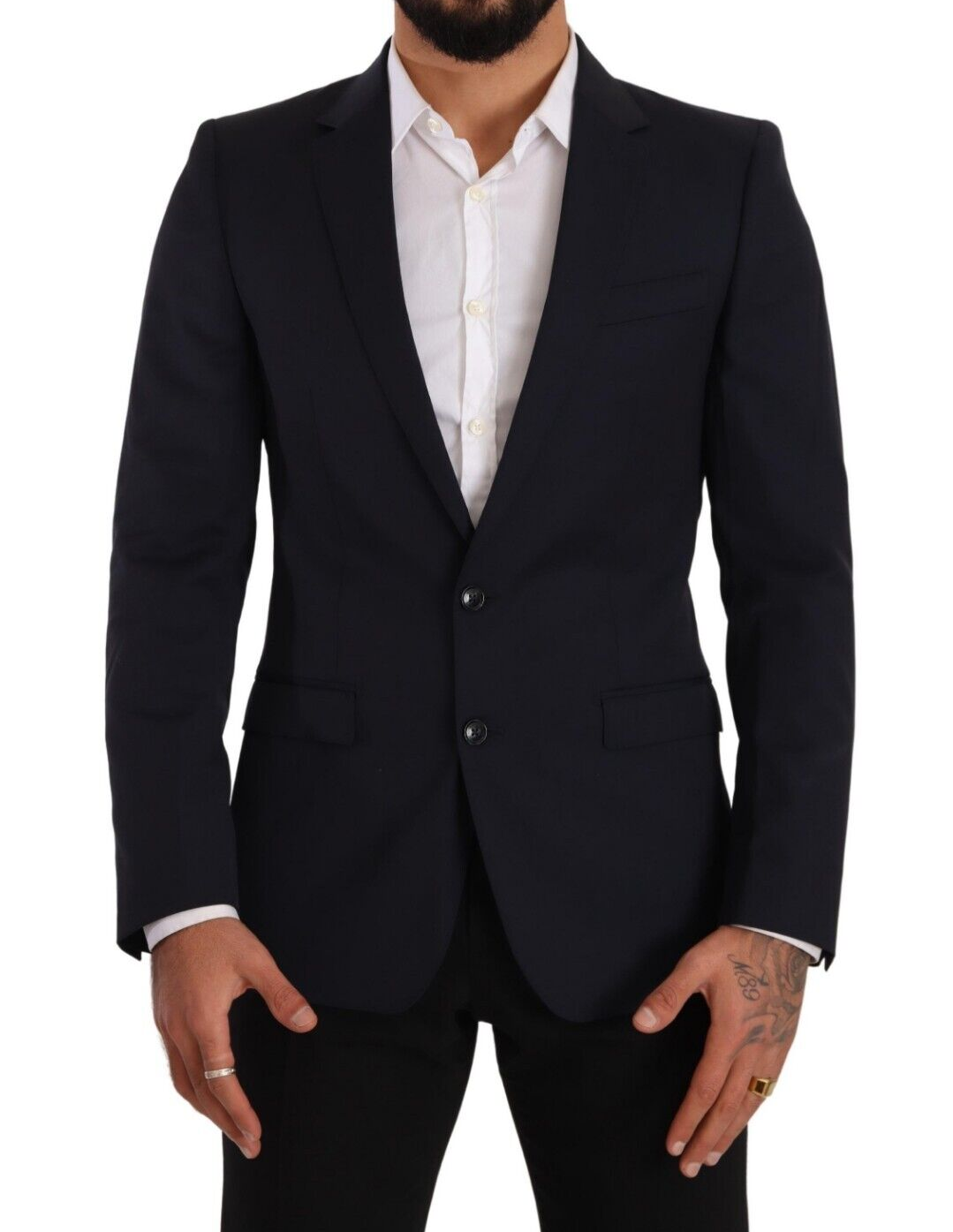 New Dolce & Gabbana Dark Blue Single Breasted Coat MARTINI Blazer