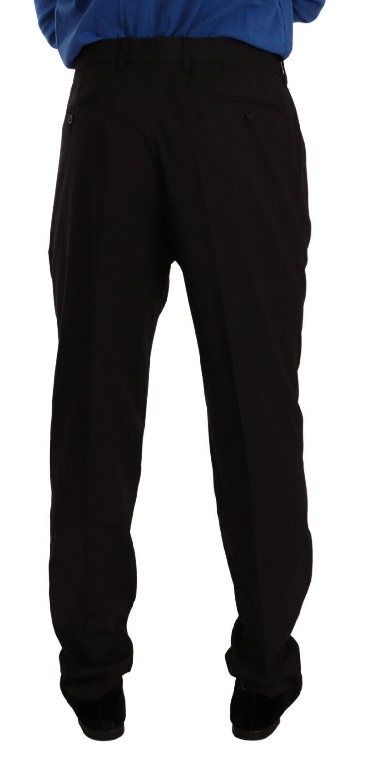 New Dolce & Gabbana Brown Wool Skinny Formal Dress Pants
