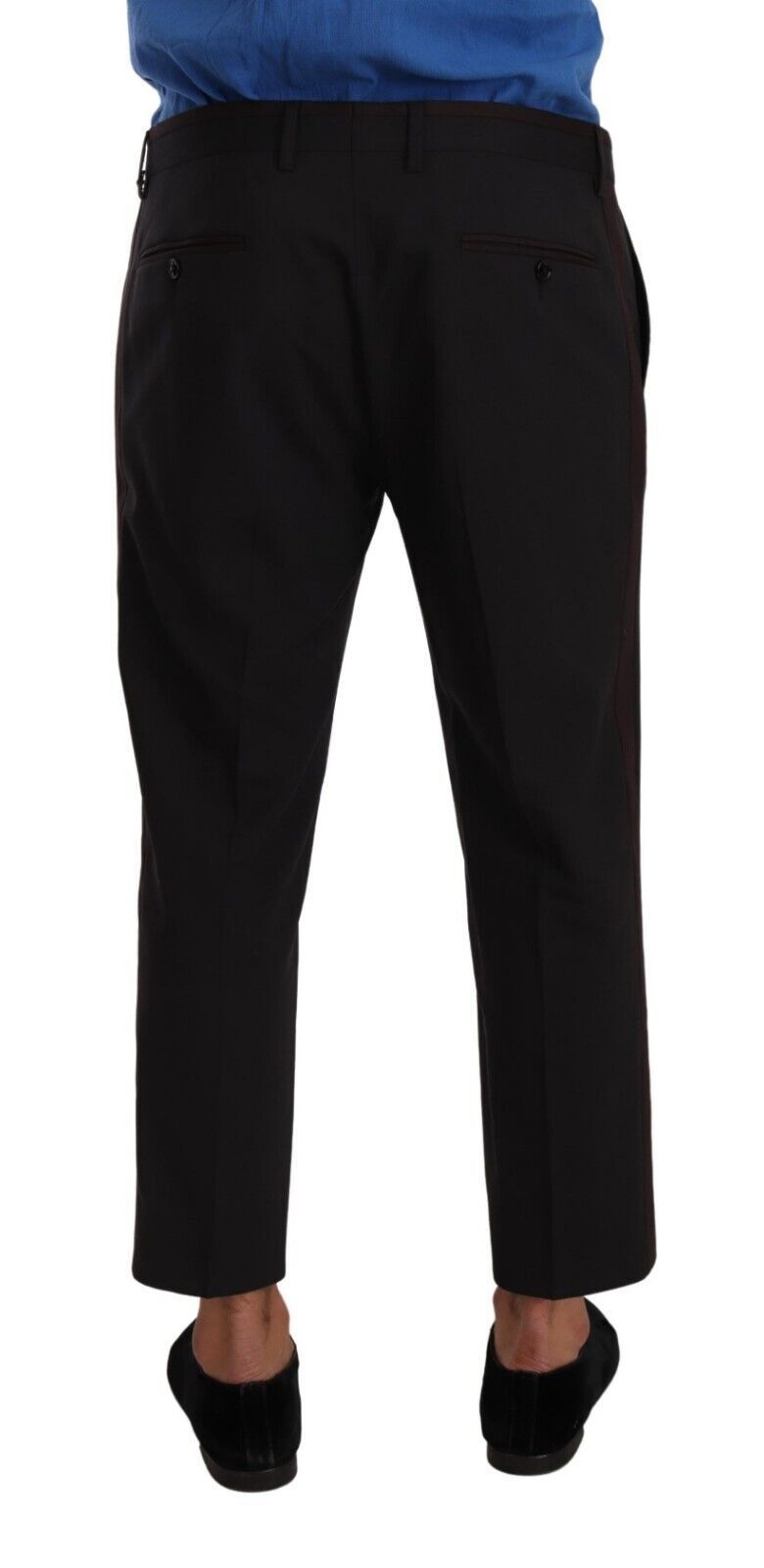 New Dolce & Gabbana Gray Bordeaux Wool Trouser Dress Pants