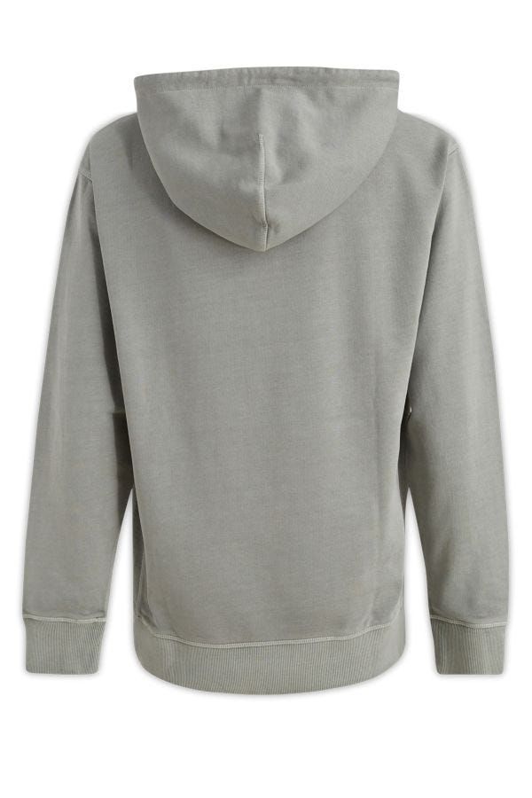 Hugo s Grey Cotton Logo Details Hooded Sweatshirt