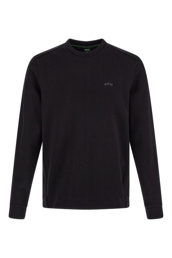 Hugo s Black Cotton Logo Details Sweatshirt