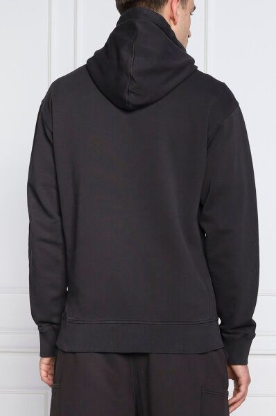 Hugo s Dark Blue Cotton Logo Details Hooded Sweatshirt