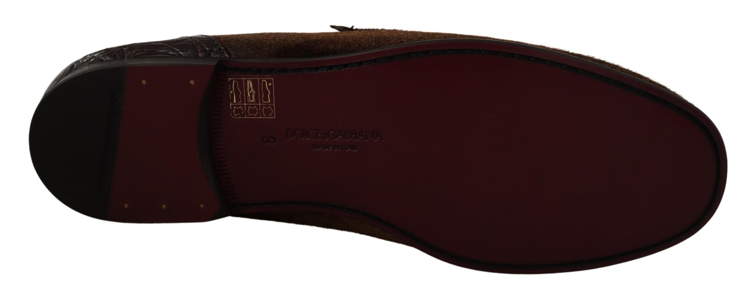 New Dolce & Gabbana Shoes Dress Loafers Brown Leather Slip Shoes