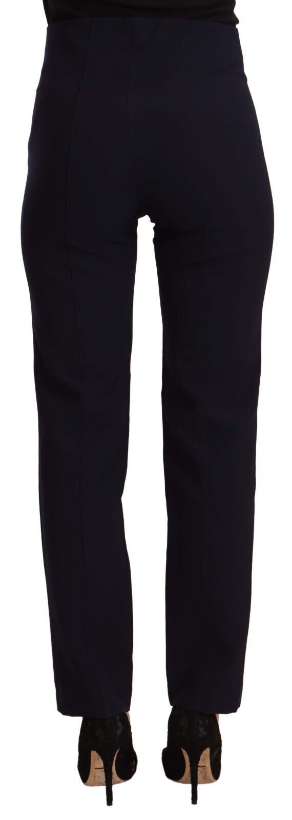AGLINI Black High Waist Women Straight Pants