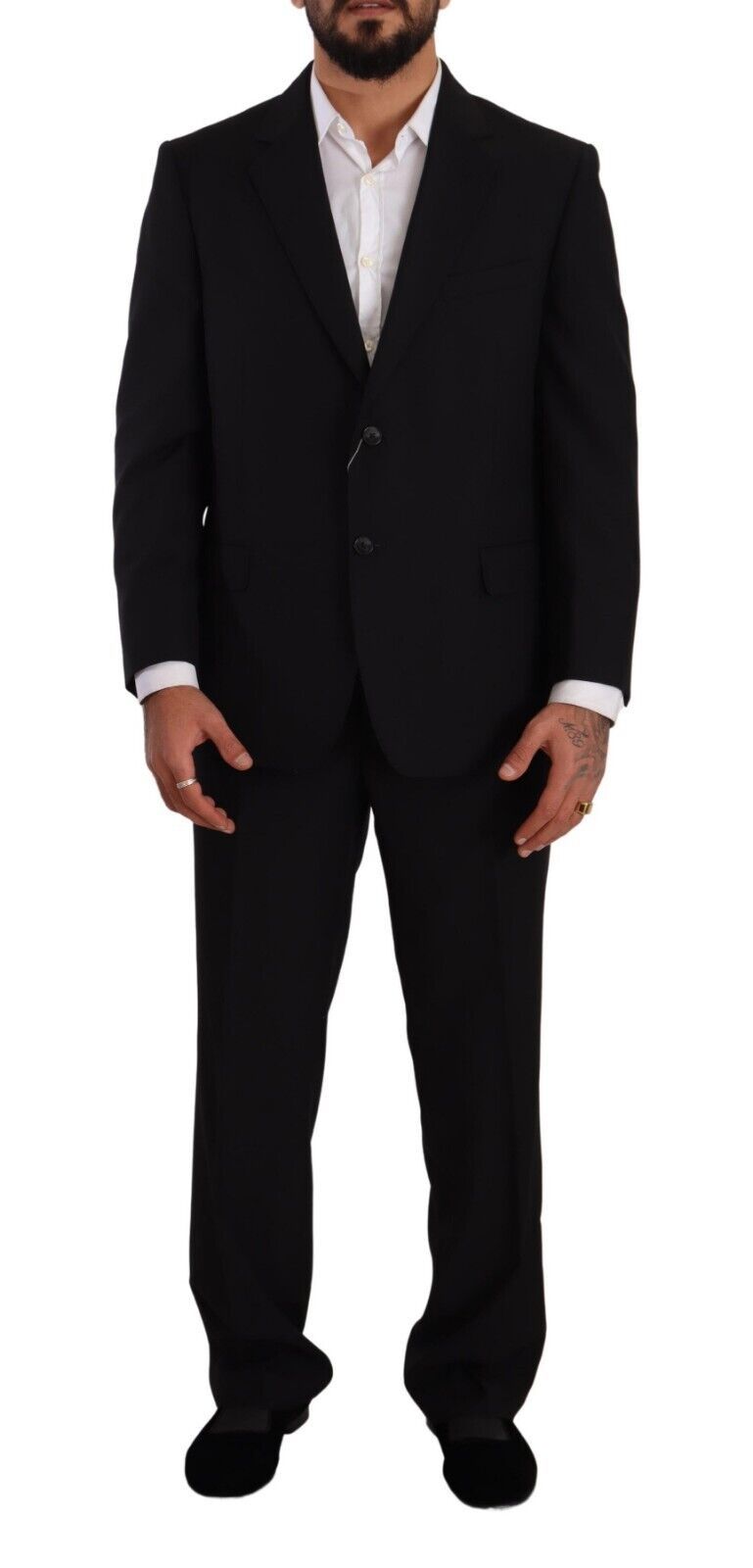 Domenico Tagliente Black Single Breasted Formal Suit