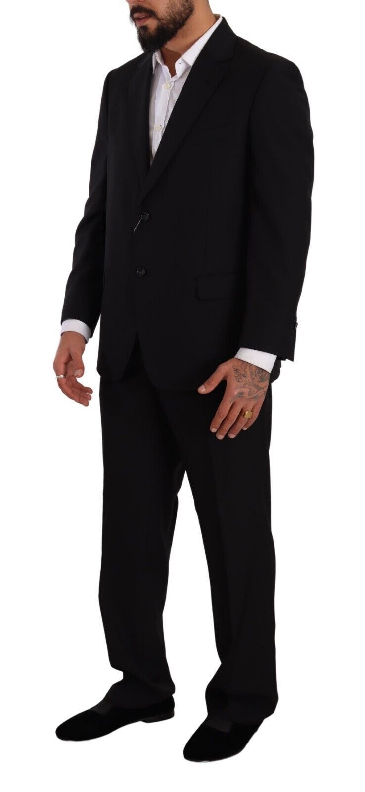 Domenico Tagliente Black Single Breasted Formal Suit