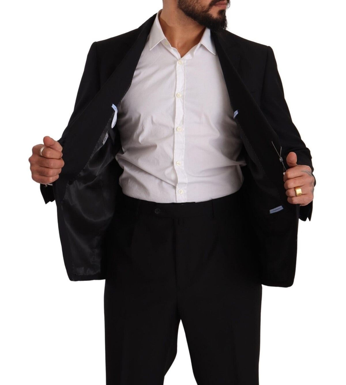 Domenico Tagliente Black Single Breasted Formal Suit