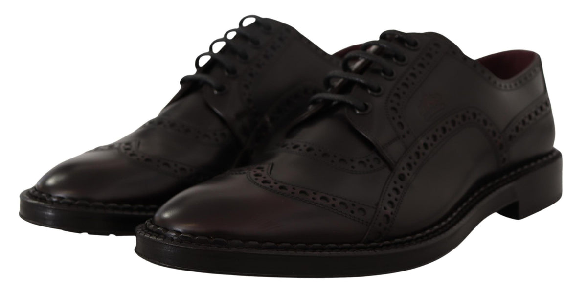 New Dolce & Gabbana Purple Leather Oxford Wingtip Formal Shoes