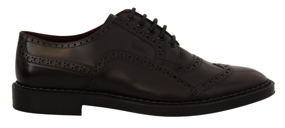New Dolce & Gabbana Purple Leather Oxford Wingtip Formal Shoes