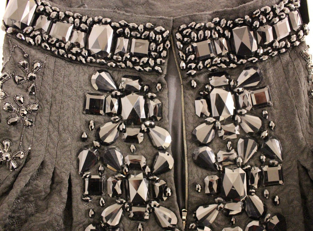 Dolce & Gabbana Black Crystal Handmade Above Knee Skirt - PreLoved & Luxe