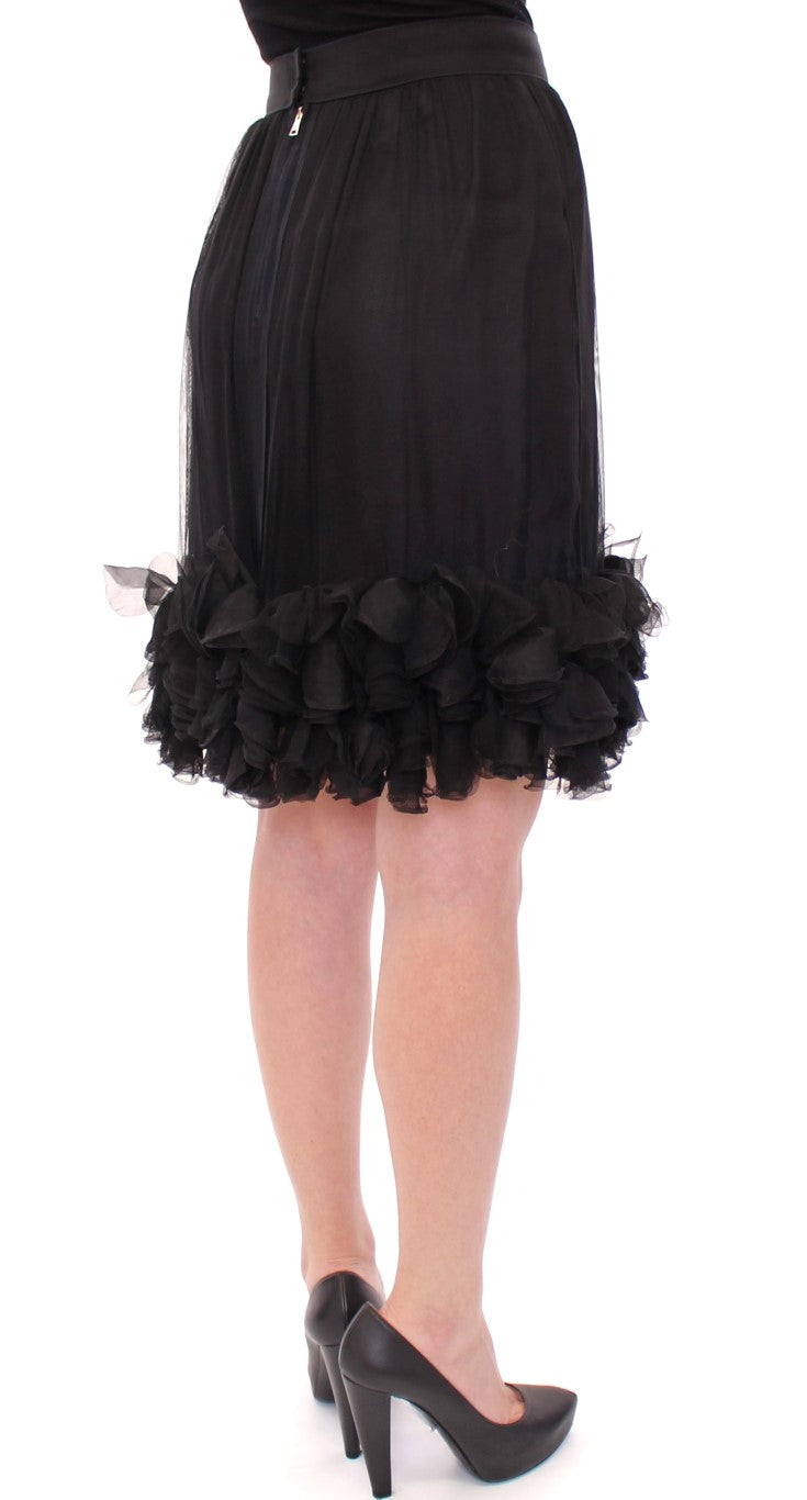Dolce & Gabbana Black Silk Transparent Above Knees Skirt - PreLoved & Luxe