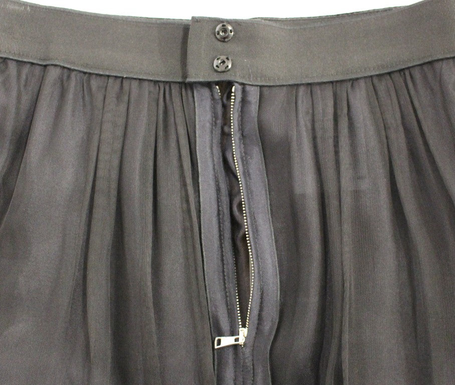 Dolce & Gabbana Black Silk Transparent Above Knees Skirt - PreLoved & Luxe