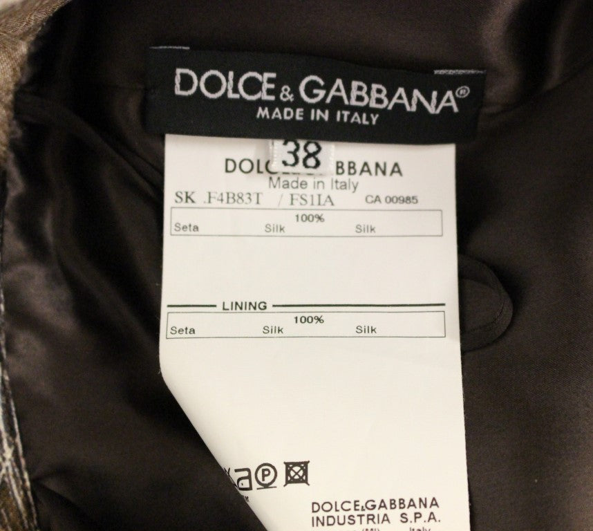 Dolce & Gabbana Brown Floral Silk Straight Full Skirt - PreLoved & Luxe