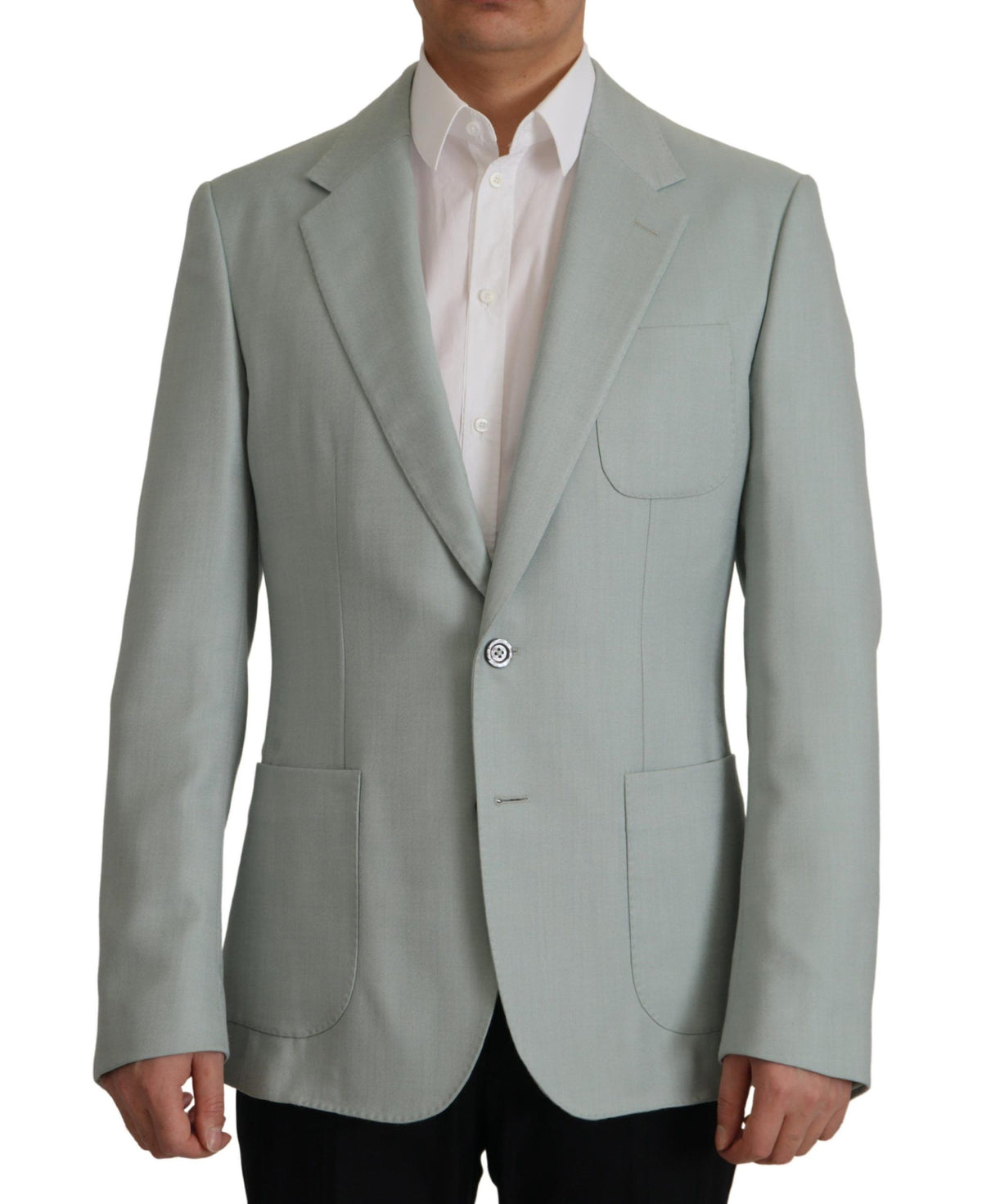 New Dolce & Gabbana Light Green Cashmere Silk Blazer