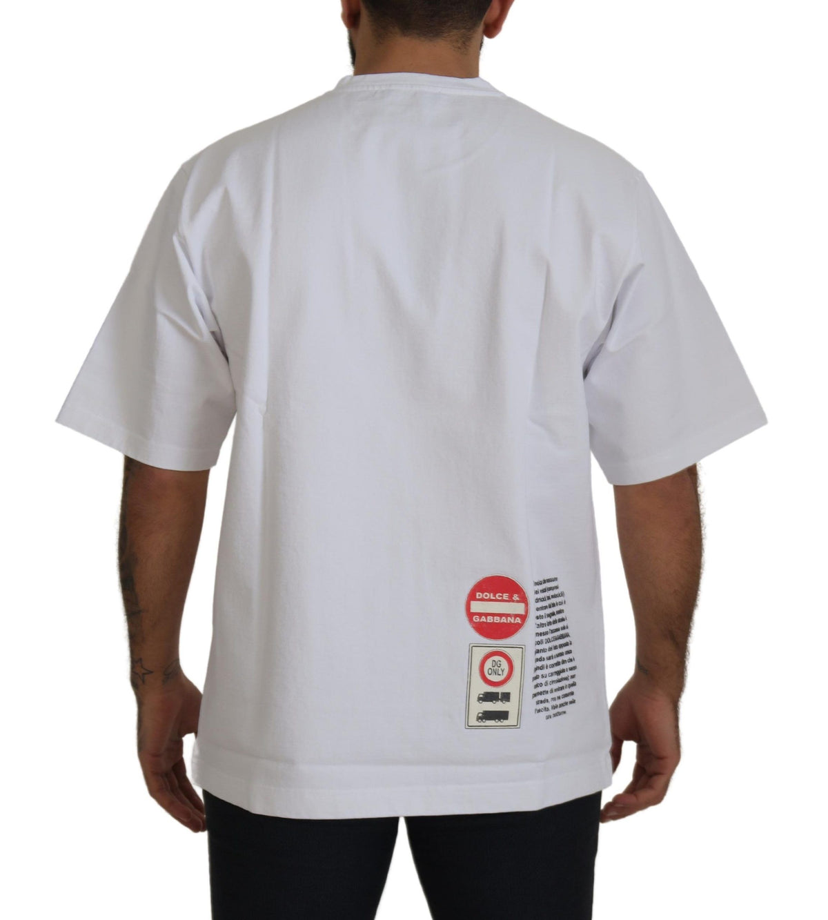 New Dolce & Gabbana White Amor Heart Cotton Crewneck T-shirt
